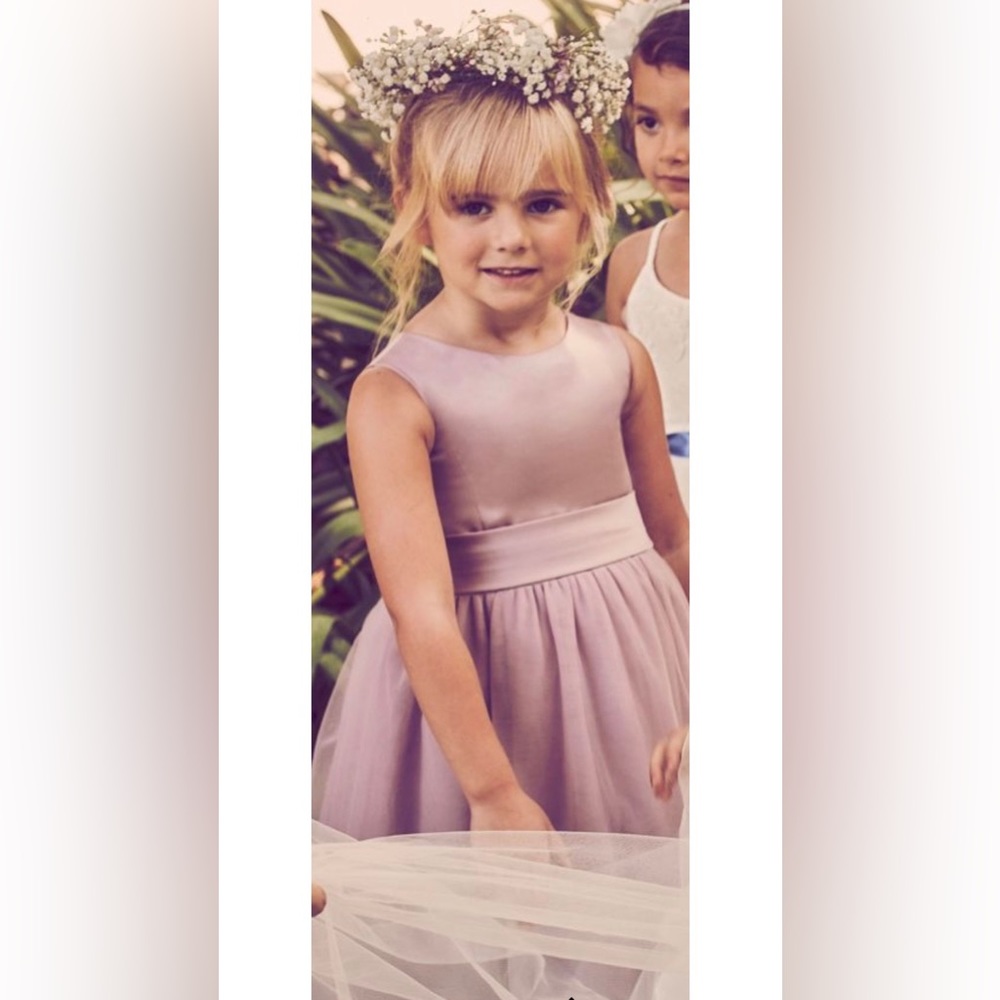 Satin Flower girl Dress with Tulle Skirt